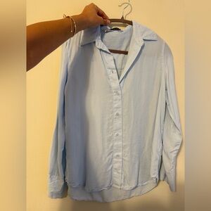 Zara Light Blue Button-Up Shirt